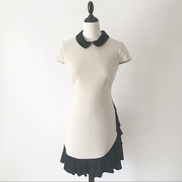 Kate Spade | Color Block Crepe Ruffle Sheath Dress - Picture 3 of 12